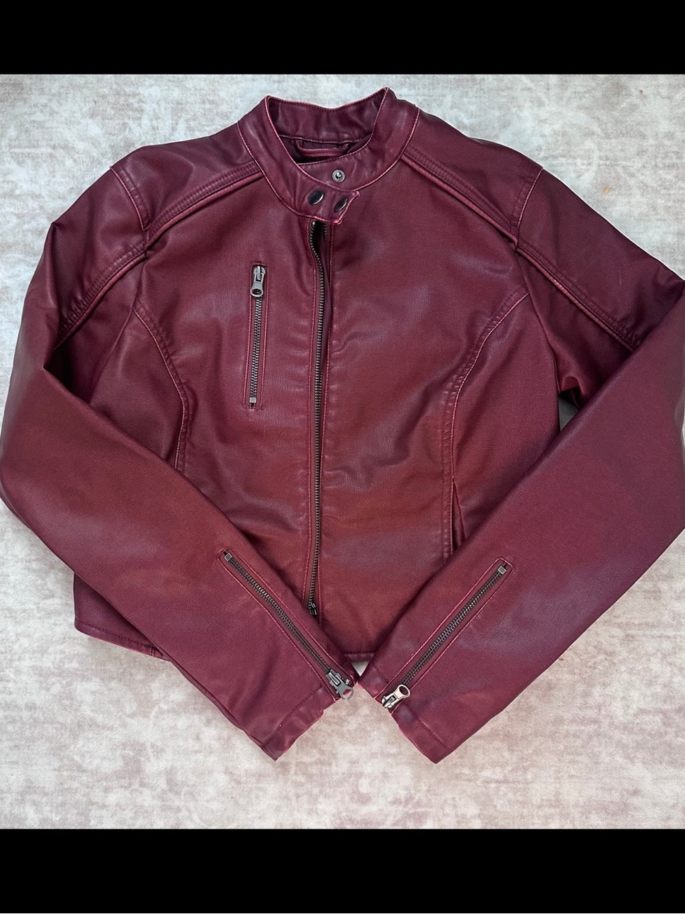 Burgundy leather jacket
